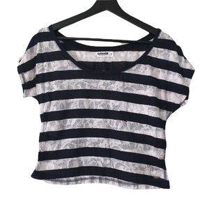 Garage Sheer Striped Crop Top Medium